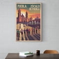 thumbnail image 6 of Sunset Plaza Wall Art Zocalo De Puebla Mexico Vintage Travel Poster Historic Cathedral Fountains Canvas Poster, 6 of 8
