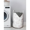 thumbnail image 3 of Floral Laundry Bag, Simplistic Thin Lines Sketch Art Gracious Flower Roses Repetitive Print, Basket with Handles Drawstring Closure for Laundromats, 13" x 19", Rose and Pale Mauve, by Ambesonne, 3 of 4