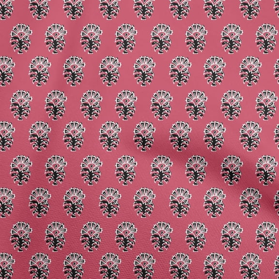 oneOone Viscose Jersey Pink Fabric Block Sewing Material Print Fabric By The Yard 60 Inch Wide