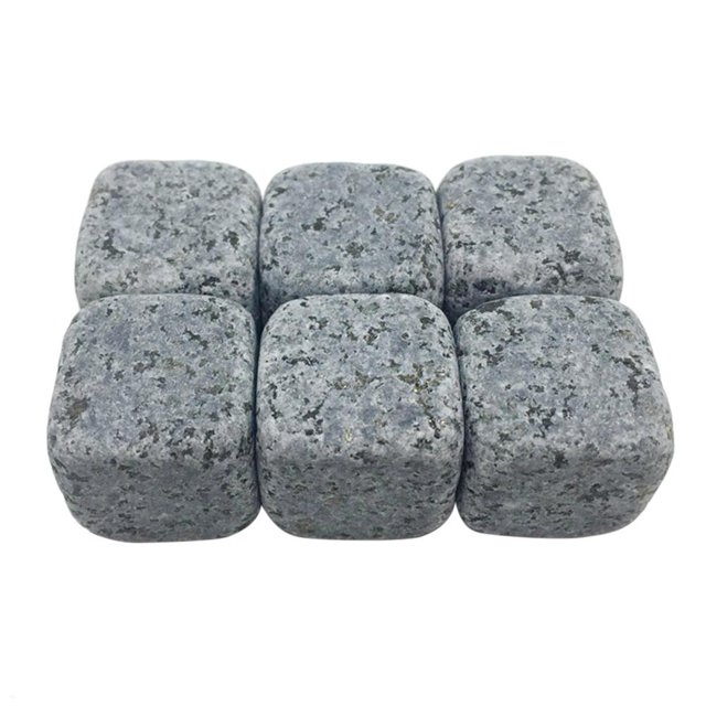 Batería de Cocina 6 uds. De piedras naturales para whisky, cubo de hielo frío, enfriador de cerveza, roca (gris oscuro) Likrtyny Libre de BPA