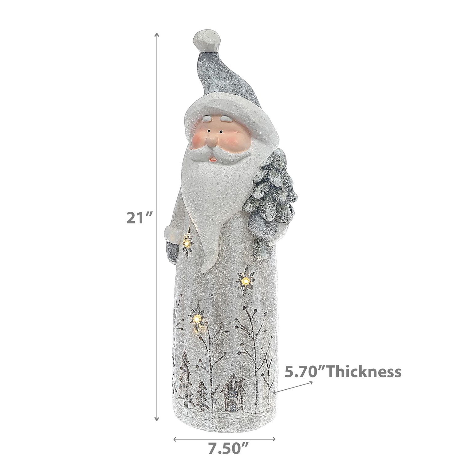 Christmas Led Magnesia Santa Holding Tree