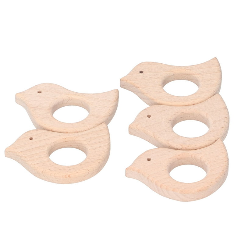 Pack Of 2 Natural Wooden Rattles Beech Rings Molars Molar Rings Rattle Toys  Grab Rattles Toys