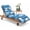 3#1 Pack-Cotton, variant on Outdoor Chaise Lounge Chair Cushion 75.1 x 22.8 x 4.7 Inches 100% Waterproof Replacement Cotton Patio Pool Lounge Chair Cushion for Outdoor Furniture with Ties, Blue Leaf