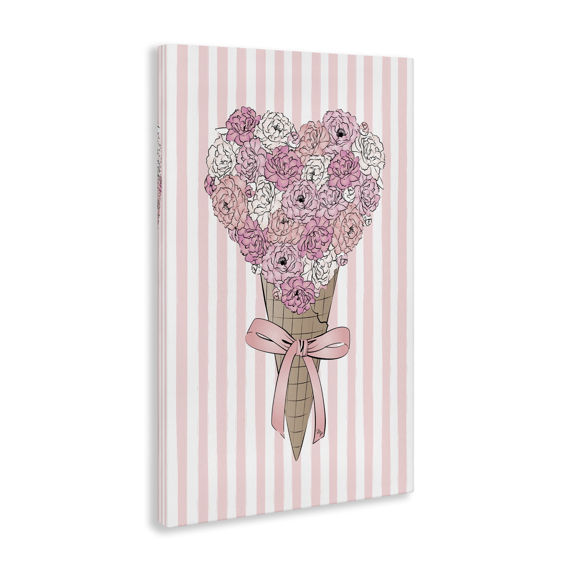 Stupell Industries Flower Bouquet Ice Cream Food & Beverage Painting Gallery Wrapped Canvas Art Print Wall Art, 24 x 36