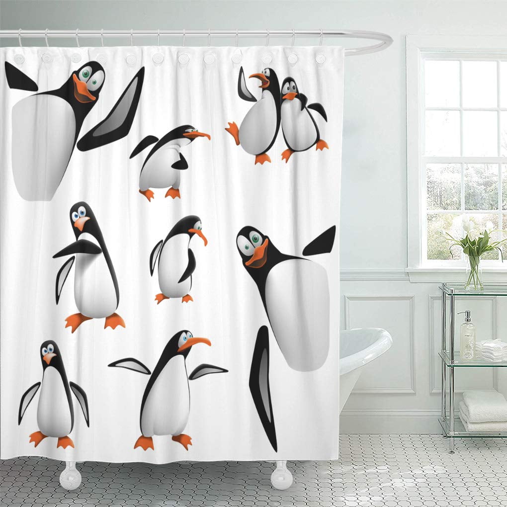 Penguin Bathroom Decor CYNLON Ice Cute Penguin Family Snow Bathroom