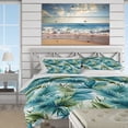 thumbnail image 3 of Designart "Azure And Green Canopy Tropical Pattern" Juego de cama floral verde, 3 of 7