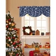 thumbnail image 4 of Winter Snowflakes Tie Up Valances Curtain, Christmas Abstract Art Star Navy Adjustable Rod Pocket Short Window Treatment Tie Up Curtains Valances for Kitchen Living Room Bathroom 54x18 Inches, 4 of 9