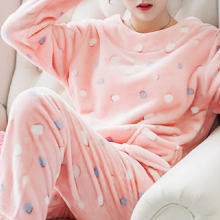 

Autumn Winter Warm Flannel Women Pyjamas Sets Thick Coral Velvet Long Sleeve Cartoon Sleepwear Thin Flannel Pajamas Set