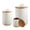 White, variant on WANCHIY 3 Pack White Ceramic Canister Set with Airtight Wooden Lids for Coffee Tea Sugar Kitchen Use,(12/30/46 oz)