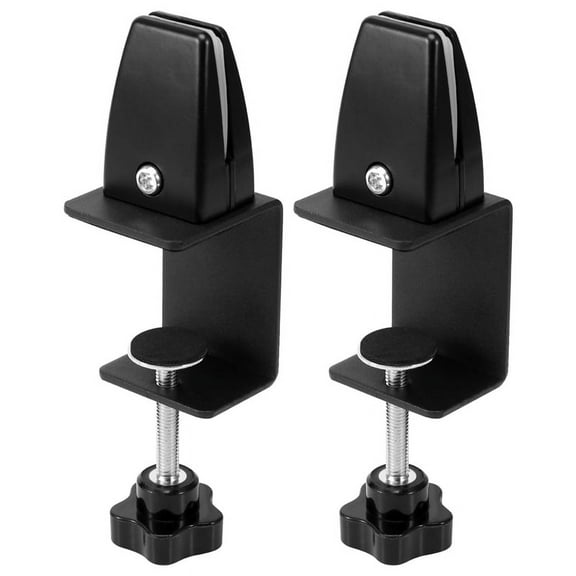 2 Pcs Office Desk Divider Clamp Privacy Screen Clip Holder Bracket Baffle Partition for Table -Black