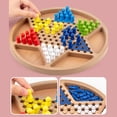 thumbnail image 3 of 2 in 1 Chinese Checkers Board Game Mini Wooden with Coloured Pegs, 3 of 8