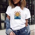 thumbnail image 1 of Puntoco Moda Mujer Casual Luna Sol Letra Estampado Sin Mangas O-Cuello Camiseta Blusa Puntoco Puntoco-8048, 1 of 9