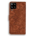 thumbnail image 2 of Mantto Cases for Samsung Galaxy A12 5G Magnetic Wallet Case for Women Card Holder Flip Cover Embossed Mandala Flower Kickstand PU Leather Magnetic Folio with Strap, Brown, 2 of 8