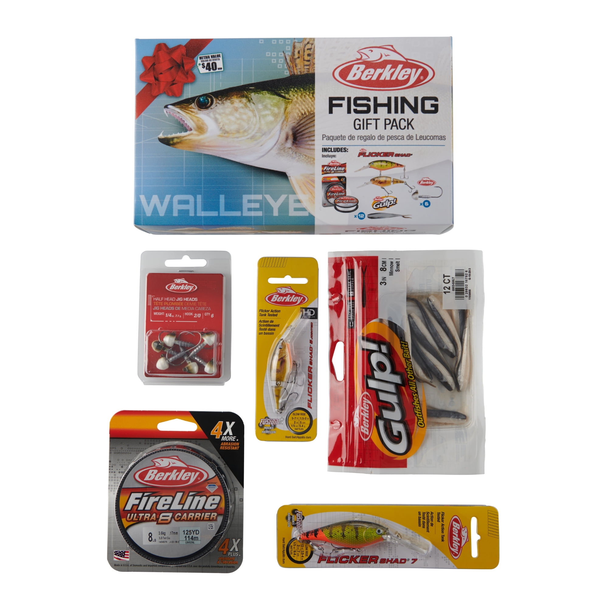 Berkley® Walleye Fishing Gift Pack, Multi Lures, Ultra 8 Carrier Line
