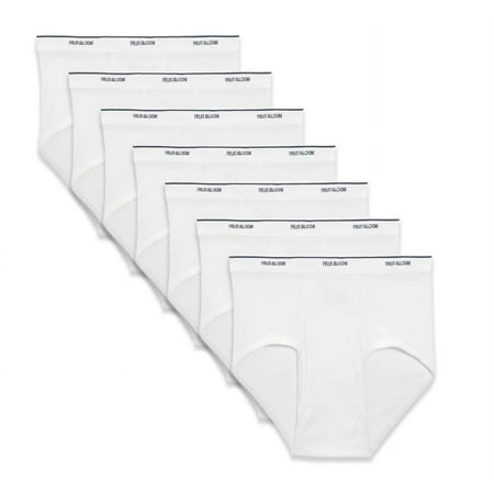 Fruit of the Loom Men's Tag-free White Classic Briefs, Sizes S-5XL, 7 Pack