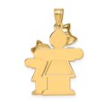 thumbnail image 4 of FB Jewels 14K Yellow Gold Big Girl & Little Girl Engravable Charm, 4 of 4