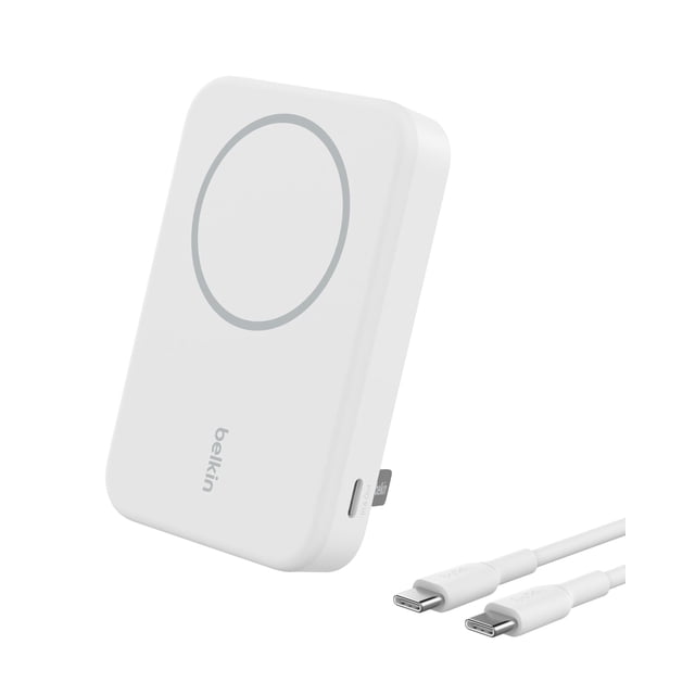 Batería externa inalámbrica Belkin BoostCharge Pro de 8000 mAh, color blanco