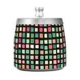 thumbnail image 7 of Yayeee Ashtray with Lid for Cigarette Smokeless Stainless Steel Home Ash Holder, Green Block Pattern, 7 of 7