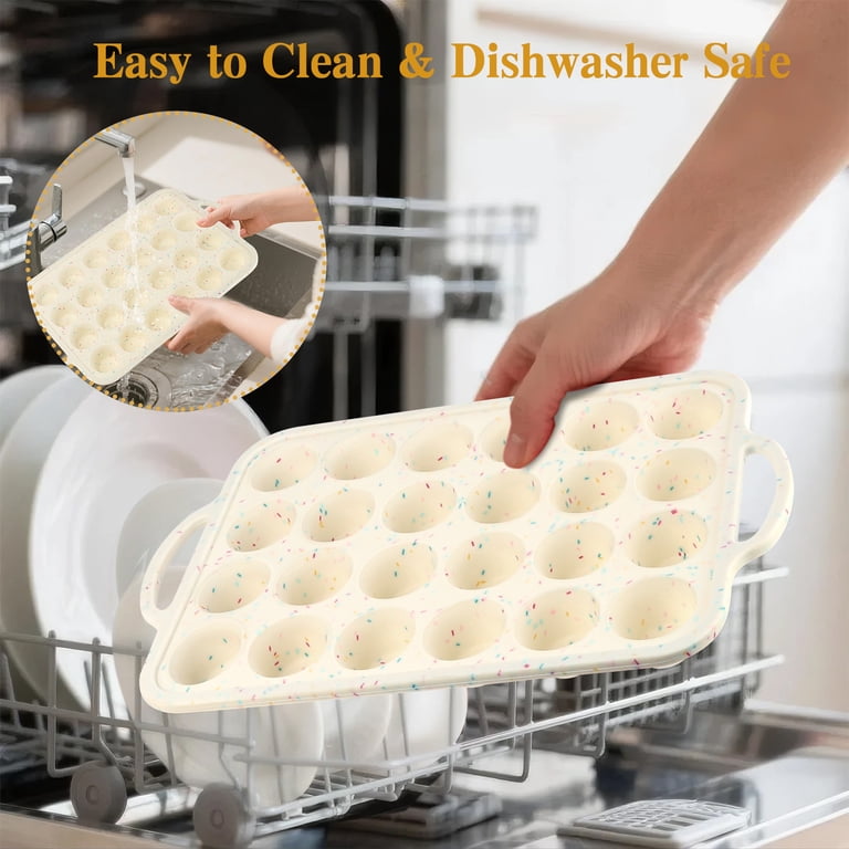 AOKIWO 24-Cup Silicone Mini Muffin Pan with Metal Frame photo 3