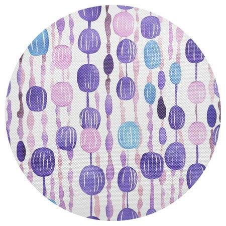 

Purple and Blue Bead Pattern 15.4in Diameter PVC Plate Mat Heat-Resistant and Cuttable Kitchen Decor