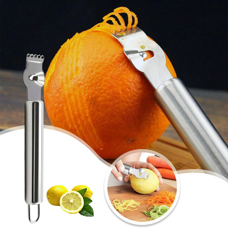 HURRISE Stainless Steel Lemon Lime Orange Peeler Fruit Zester Citrus Scraper