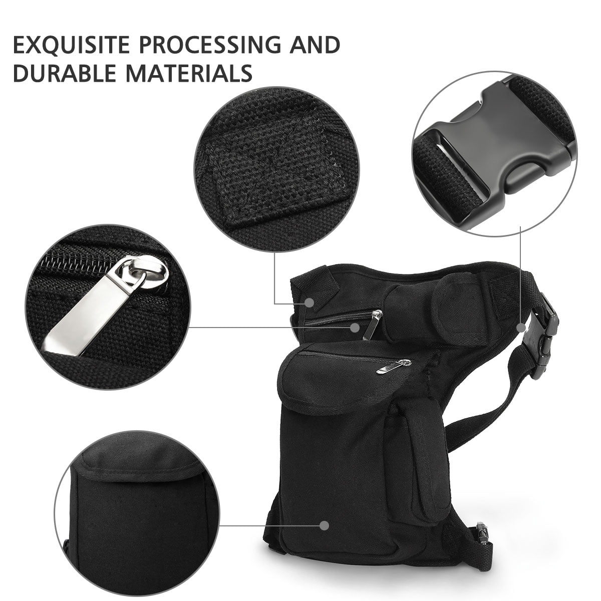 Men Motorcycle Drop Leg Bag Fanny Pack Waist Hip Hiking Tactical Sport Pouch Bag