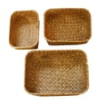 thumbnail image 2 of Flmtop Handmade Straw Dried Flower Fruit Pot Basket Rattan Box Candy Earphone Organizer, 2 of 7