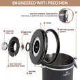 thumbnail image 2 of OPUX Coffee Canister | Stainless Steel Airtight Coffee Container with Scoop | Coffee Storage for Coffee Beans, Ground, Tea with Co2 Valve and Date Tracker | Coffee Jar (16 oz Matte Gray), 2 of 8