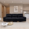 thumbnail image 4 of Aukfa 3 Piece Sofa Set - 99" Oversized 3 Seat Couch with Cup Holders&Pillows, 16 Solid Wood Legs, Black, 4 of 9