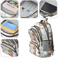 thumbnail image 3 of Highland Cow and Leaf Print Backpack for School, Cute School Bag with Adjustable Shoulder Straps and Padded Back, 16.9"x12.6"x5.9", 3 of 4
