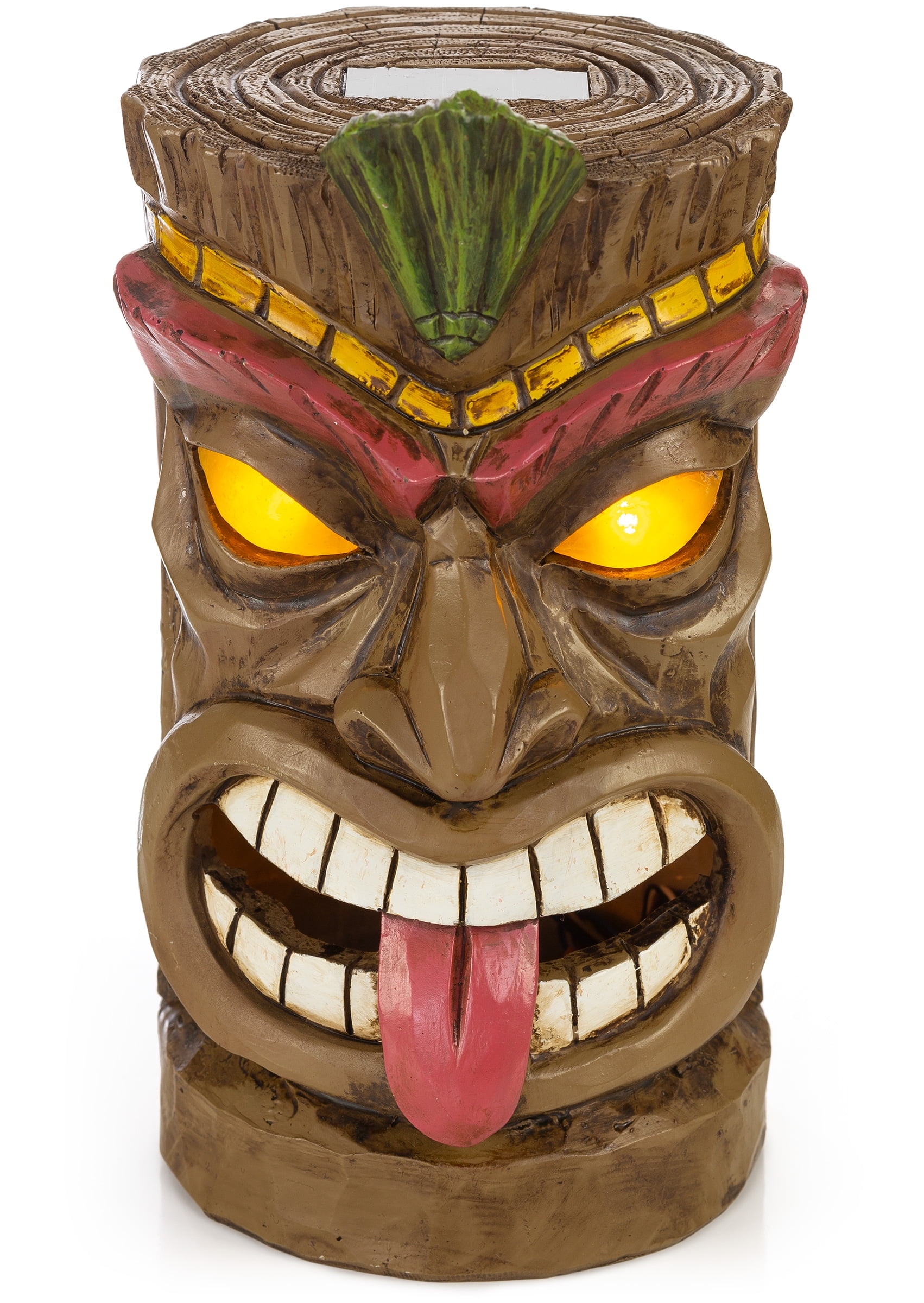 VP Home Tiki Head Solar Powered LED Outdoor Decor Garden Light