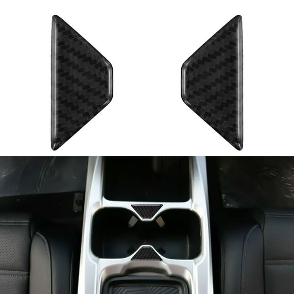 2 Pack Carbon Fiber Water Cup Holder Cover Trim for Honda Accord 2013-2017 Interior Accessories