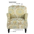 thumbnail image 5 of Linen Fabric Accent Chair with Solid Wood Legs, Mid Century Modern Armchair,Tufted Upholstered Comfy Reading Accent Chairs Single Sofa for Living Room, Bedroom,Flower, 5 of 6
