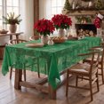 thumbnail image 2 of Sm:)e Poinsettia Embroidery Lace Tablecloth 60x104 Inch, Green, Vintage Floral Fabric Classy Vintage Reception Decor, 2 of 6