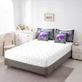 thumbnail image 4 of Purple Rose Twin Comforter Set 7 Piece,Silver Moon Bed in a Bag,Romantic Floral Galaxy Flowers Bedding Comforter Sets with 1 Comforter,2 Shams,2 Pillowcases,1 Flat Sheet,1 Fitted Sheet, 4 of 5