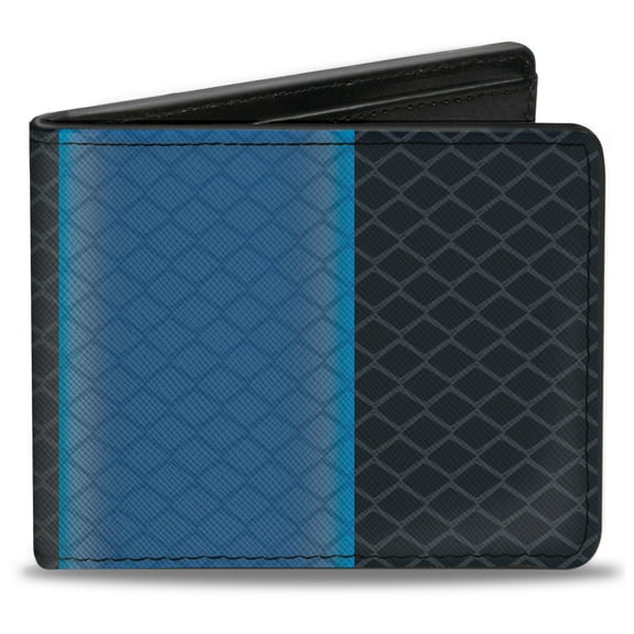 Buckle-Down Wallet, Bifold, Snake Blue Krait Black Blue Gray, Vegan Leather