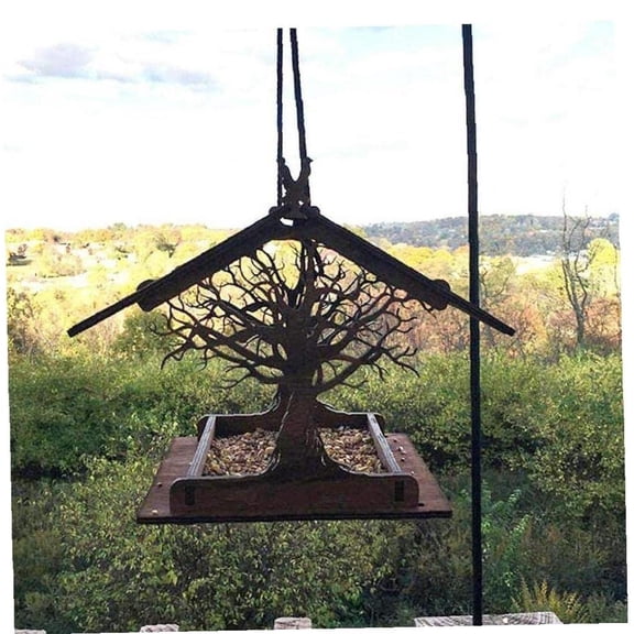 Bird Feeders for Outdoors, Bird Houses for Outside, Wooden Birdhouse Hanging Nesting Feeding Station for Bird Animals for Garden Yard Outdoor Decoration, Brown