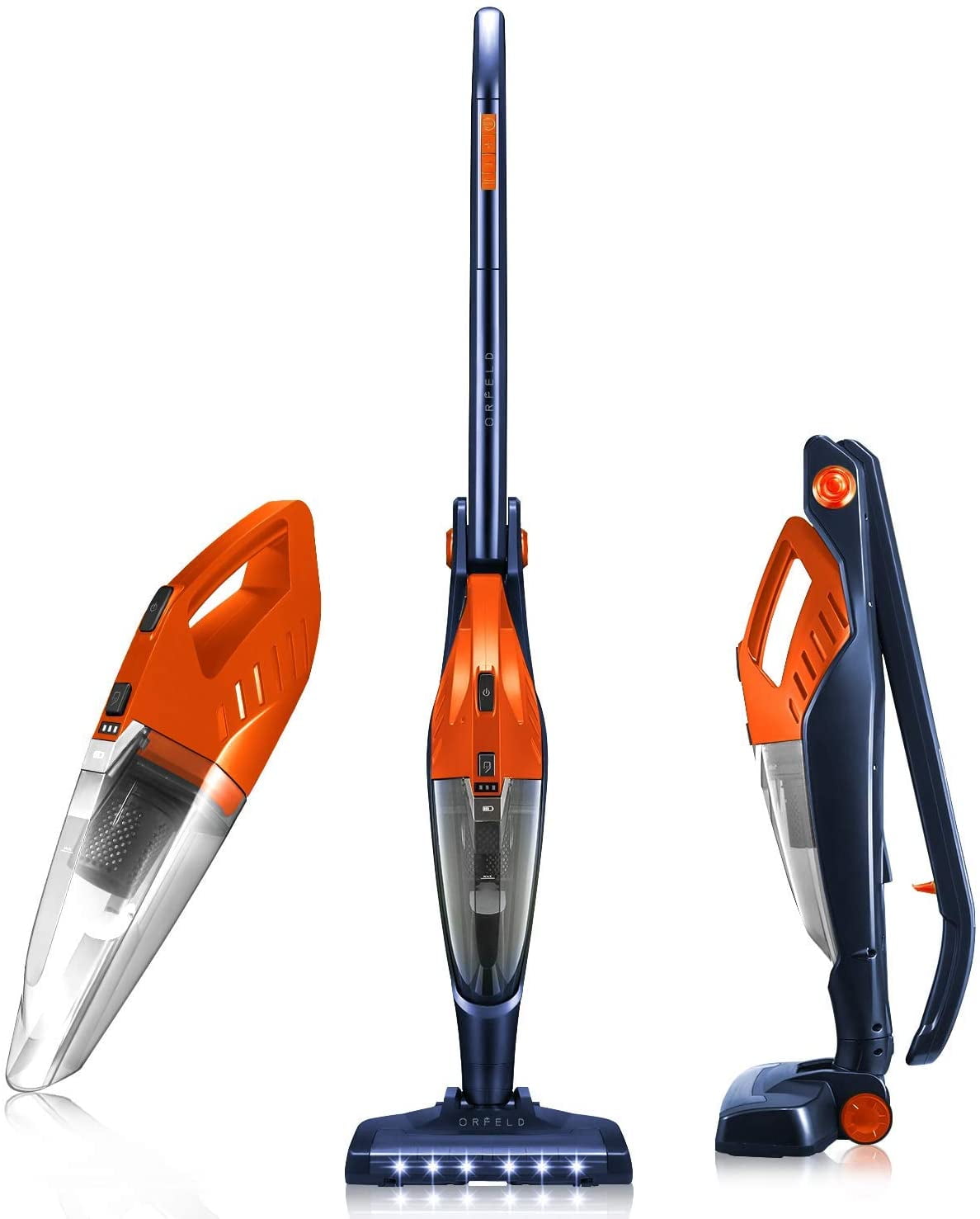 ORFELD Cordless Vacuum, Stick Vacuum 4 in 1, Lightweight Upright Vacuum Cleaner, Handheld, Portable, Rechargeable Li-ion Battery for Hardwood Floor Carpet Pet Hair Car, up to 40 Min.Runtime,Small - Walmart.com ORFELD Cordless Vacuum, Stick Vacuum 4 in 1, Lightweight Upright Vacuum Cleaner, Handheld, Portable, Rechargeable Li-ion Battery for Hardwood Floor Carpet Pet Hair Car, up to 40 Min.Runtime,Small - Walmart.com