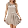 thumbnail image 1 of Liquidation d'Été 2025! Robe Grande Taille pour Femmes, Liquidation d'Été pour Femmes, Robe de Plage en Chiffon à Manches Courtes Unie à la Mode pour Femmes, 1 of 5