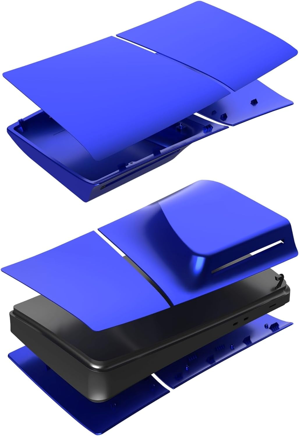 Disc Edition Cover Plates for PS5 Slim Console, Shell Panels Compatible with Playstation 5 Slim Accessories Protective Replacement Faceplate (Cobalt Blue)
