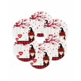 thumbnail image 7 of 13 Inch Round Placemats Set of 6, Red Gnomes Valentines Day Non Slip Heat Insulation PP Table Mats, Love Heart Tree Roses Plaid Washable Place Mats for Kitchen Dining Party Table Decor, 7 of 7