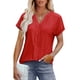 thumbnail image 2 of Eres Más Que una Camisa de Puntuación de Prueba Sexy de Manga Corta Lentejuelas Suelta Camisa de Blusa con Cuello en V, Poliéster, 2 of 9