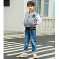thumbnail image 3 of Aideaone Kids Baseball Jackets Boys Button up Toddler School Varsity Uniform Casual Sport Coat for Toddler Boy 3-6T, 3 of 8