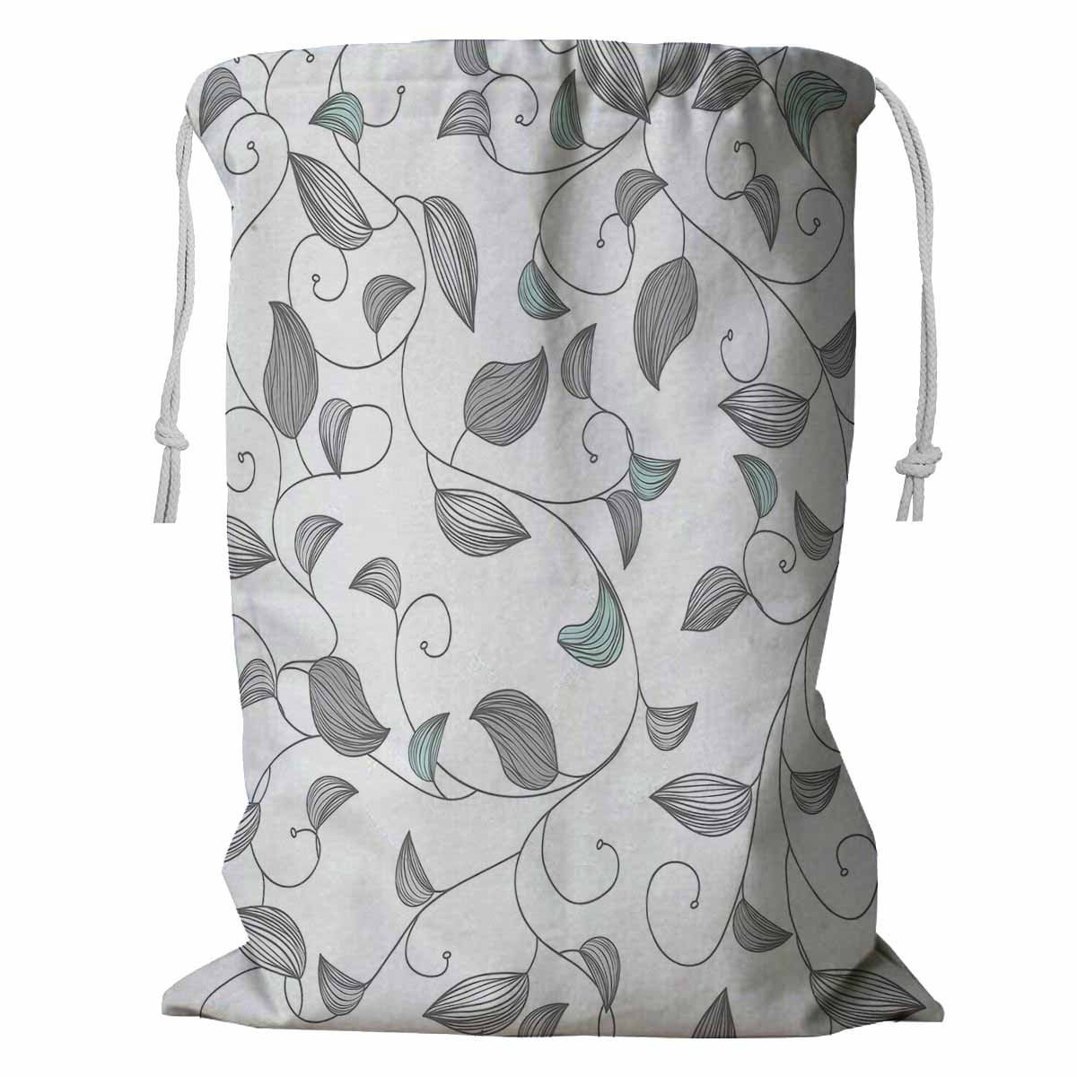 ABPHQTO Texture With Small Leafs Storage Basket Laundry Bag with Drawstring 18x24 Inch Walmart