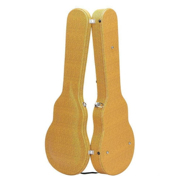 Hard Wooden Electric Guitar Case Guitar Storage Box with Leather Handle and Deluxe Plush Interior