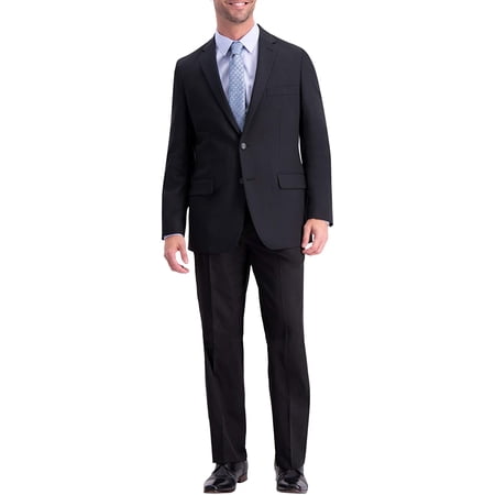 Haggar Mens Active Series Solid Gab Tailored Fit Blazer
