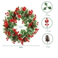 thumbnail image 3 of BOBOMOTI Christmas Wreath Decorations, Artificial Xmas Wreath Red Berry Wreath with Needles Leaves, for Indoor Outdoor Holiday Decor, 3 of 6
