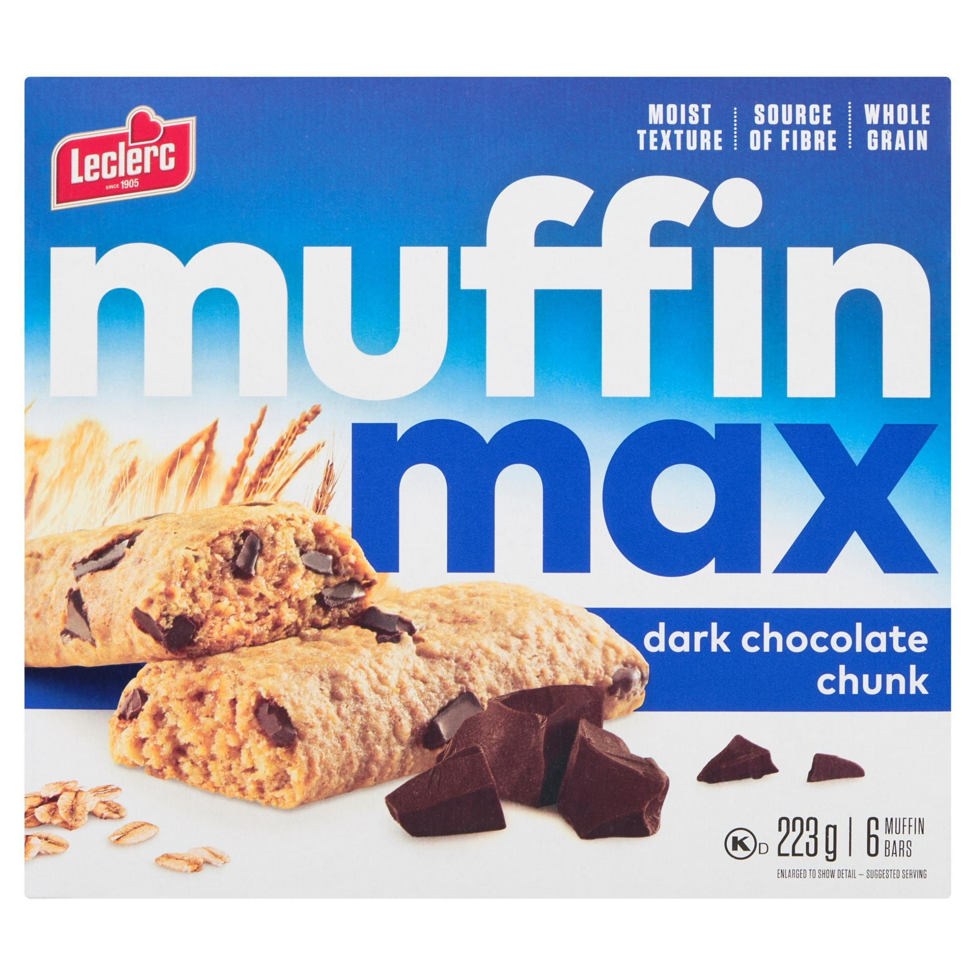 Barres muffin de chocolat noir Muffin Max en morceaux 223 g / 6 barres muffin