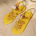 thumbnail image 5 of Women's 3D Floral Thong Slingback Flat Sandals, Open-Toe Breathable Casual Beach Footwear, 5 of 7