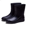 thumbnail image 6 of Mens Rain Boots Slip On Non-Slip Waterproof Rubber Ankle Boots Rain Shoes (Black 2,9), 6 of 8